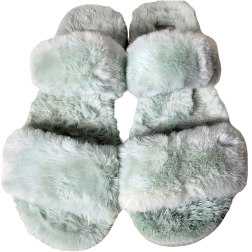KOOLABURRA by UGG Mint Green Fuzzy Slide Slippers Size 6 - Picture 2 of 14